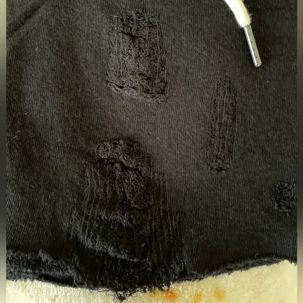N:philanthropy Black Coco Tie Waist Shorts Distressed Small